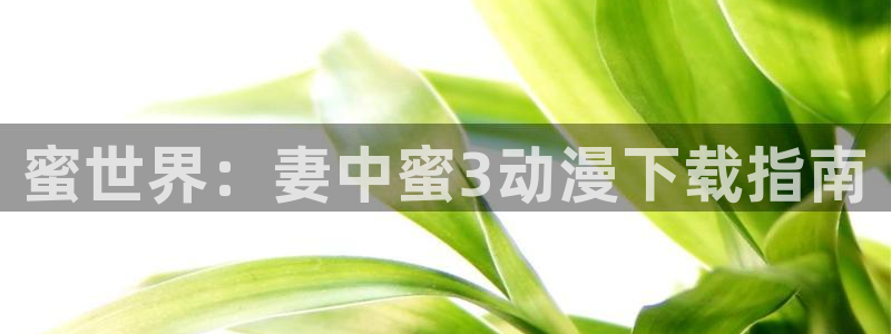 禁漫天堂公告板：蜜世界：妻中蜜3动漫下载指南